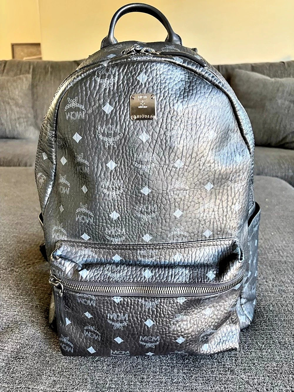 MCM Stark Backpack in Black & Gray